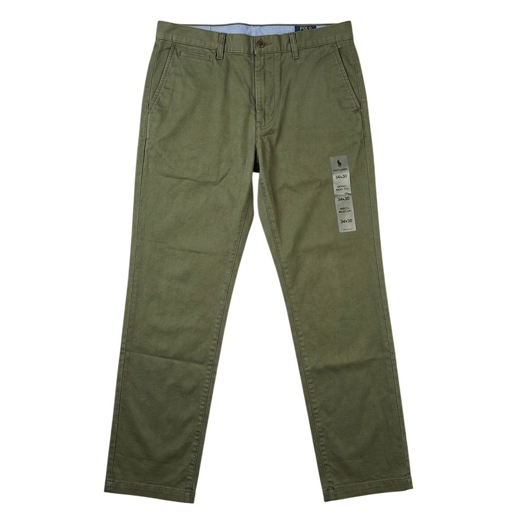 Polo Ralph Lauren Stretch Straight Chino Pants Olive Green 34x30 (Fits 36x29 NW